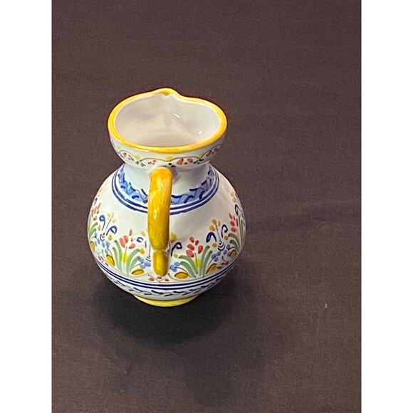6 inch decorative hand painted pitcher decorative ceramic made in Spain new - Picture 4 of 7